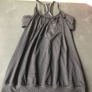 Black Lululemon No Limits tank with attached bra